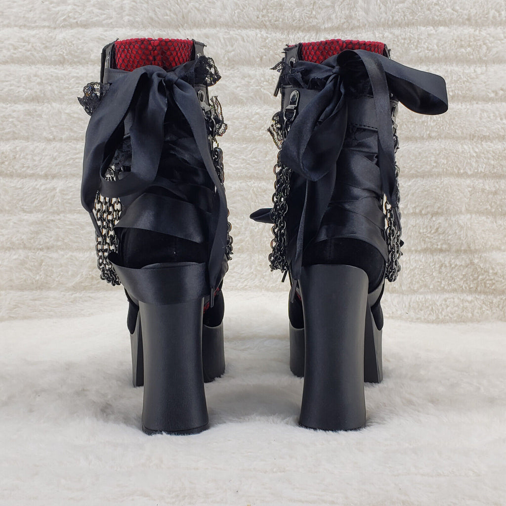 Charade 110 Goth Lolita Chain Chunky Platform Punk Ankle Boots IN HOUSE - Totally Wicked Footwear