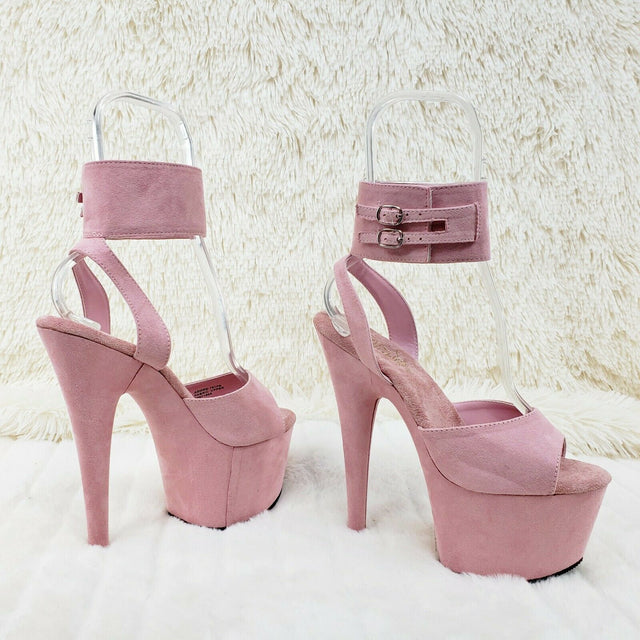 Adore 791FS Baby Pink Platform Shoes Sandals 7" High Heels Wide Ankle Cuff NY - Totally Wicked Footwear