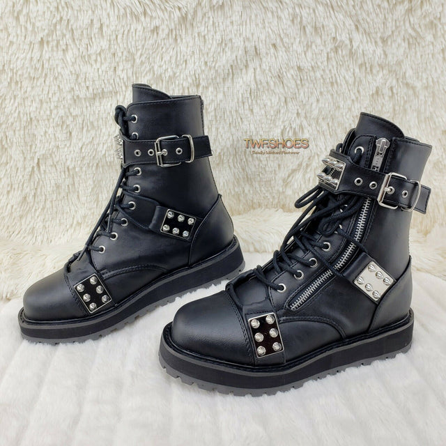 Valor 280 Goth Combat Biker Ankle Boots Black Matte Men US Sizes NY RESTOCK - Totally Wicked Footwear