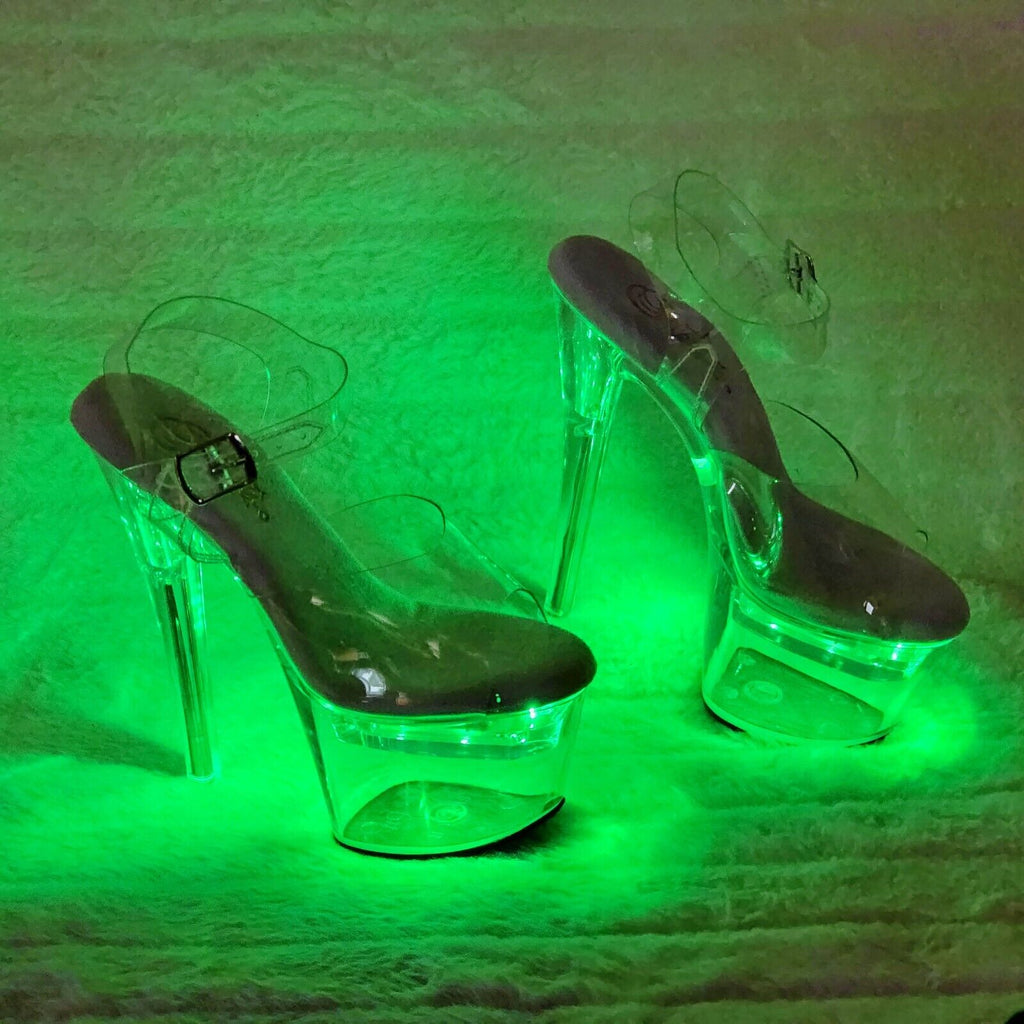 Flashdance LED Multi-Function Light Up Platform Sandals 7" High Heels NY - Totally Wicked Footwear