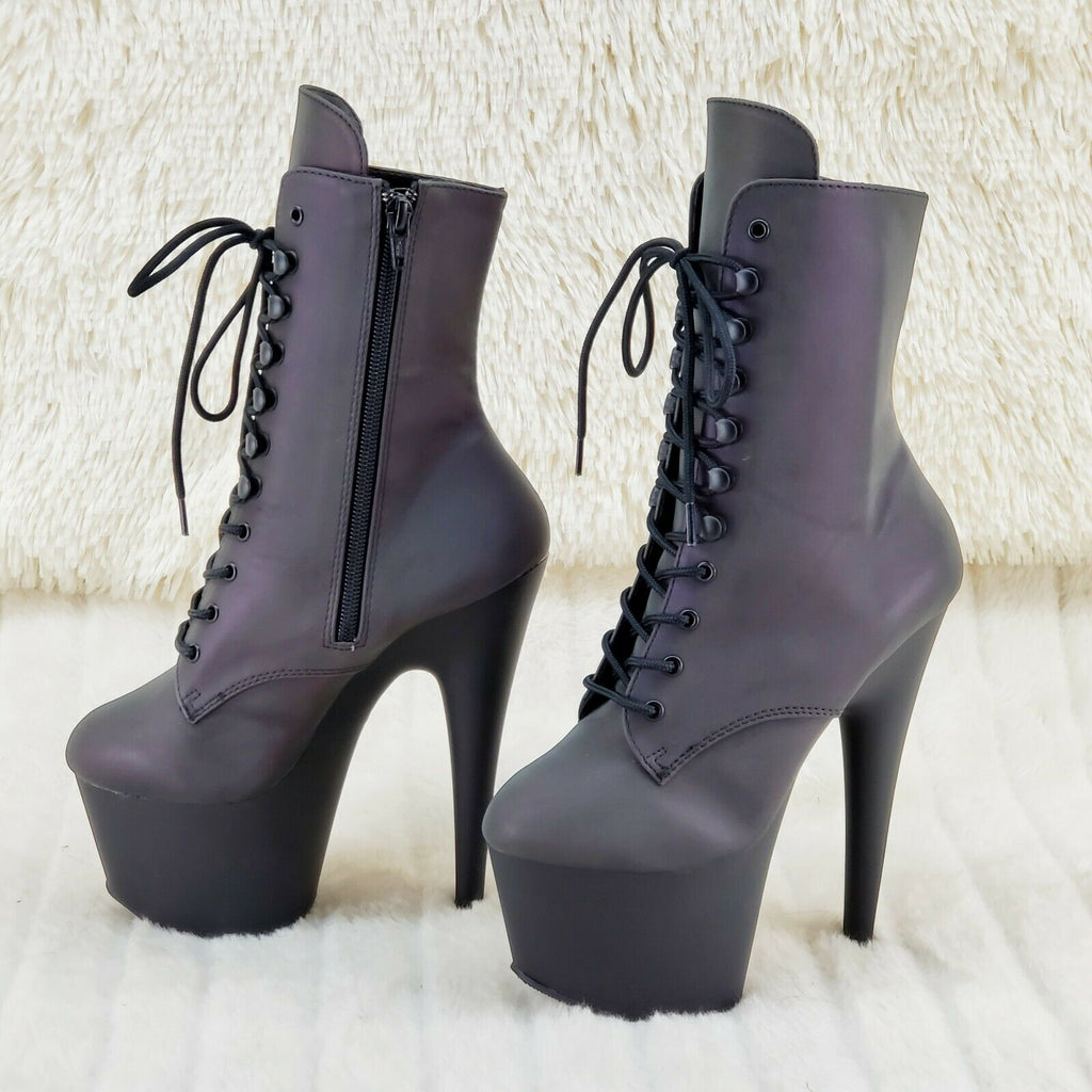 Adore 1020REFL Reflective Upper Platform 7" High Heel Ankle Boots NY 6 - 12 - Totally Wicked Footwear