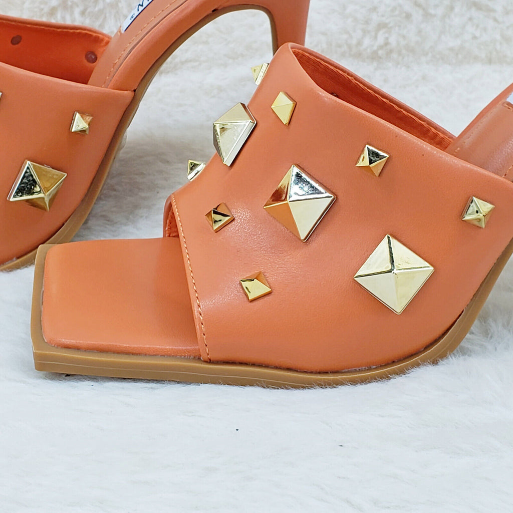 Popo Slip On Square Open Toe High Heel Clogs Mules Slides - Totally Wicked Footwear