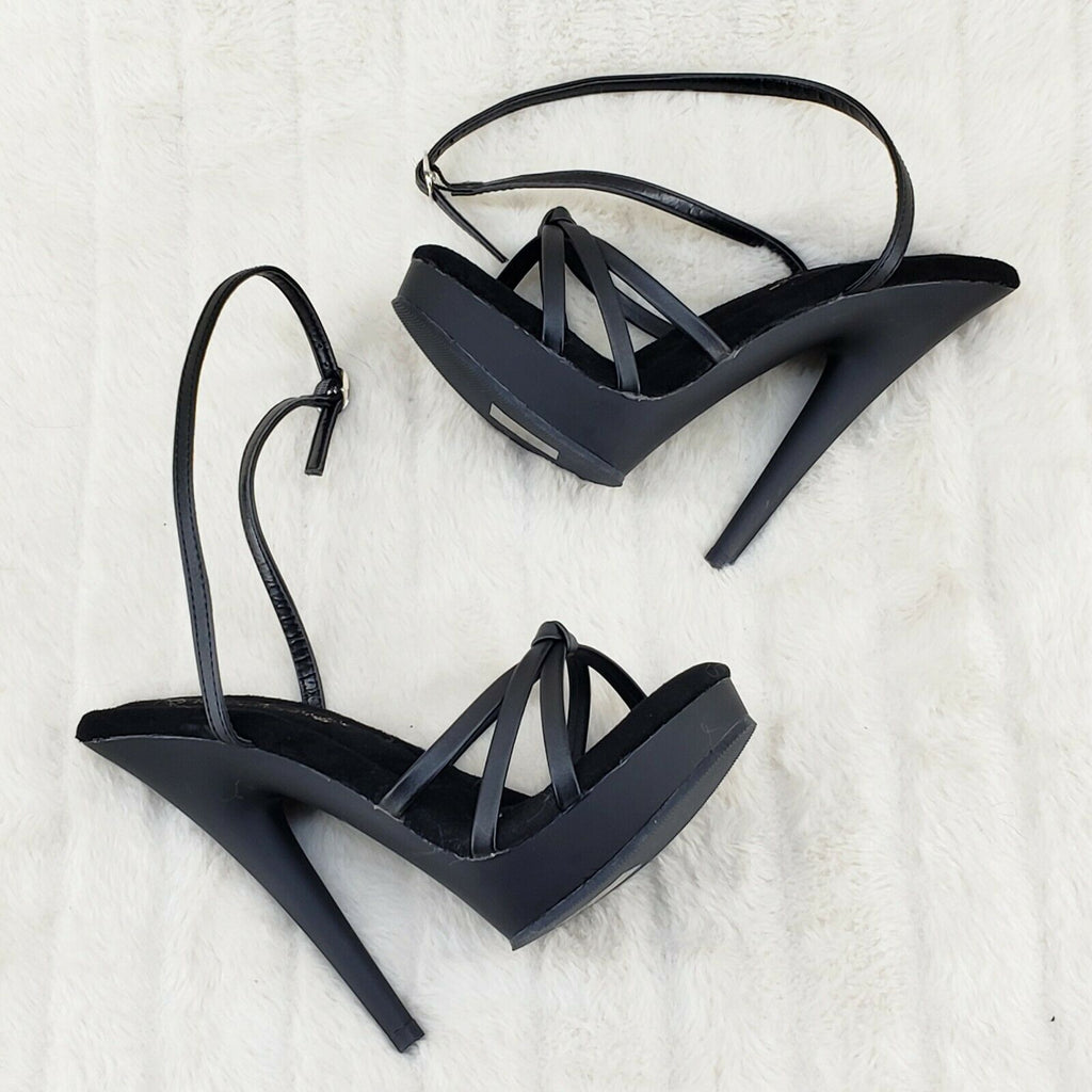 Sultry 638 Black Matte 6" High Heels Strappy Platform Sandal Shoes NY - Totally Wicked Footwear
