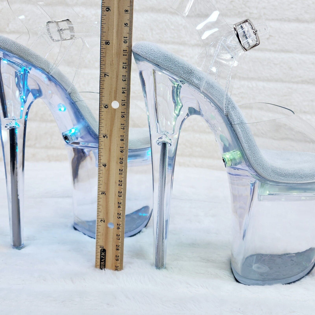 Flash Dance Led Lighted Multi Function Flashdance Clear Platform 8" Heels NY - Totally Wicked Footwear
