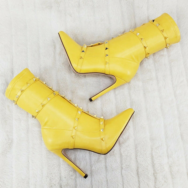 Yellow ankle hot sale boots heels