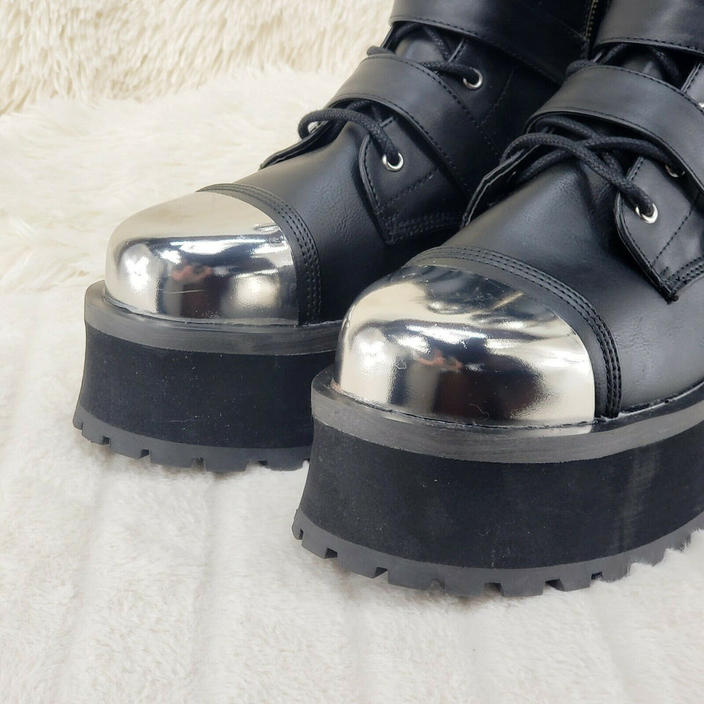 GraveDigger 250 Claw Spike Black Lace Up Boots Mid Calf Men Sizes IN HOUSE STOCK - Totally Wicked Footwear