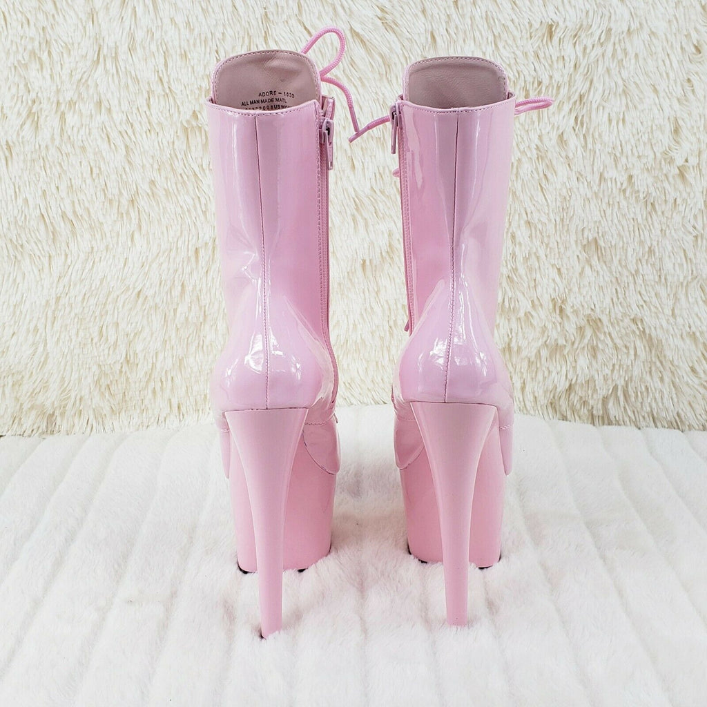 Baby Pink 1020 Adore 7" Heel Platform Ankle Boots NY - Totally Wicked Footwear