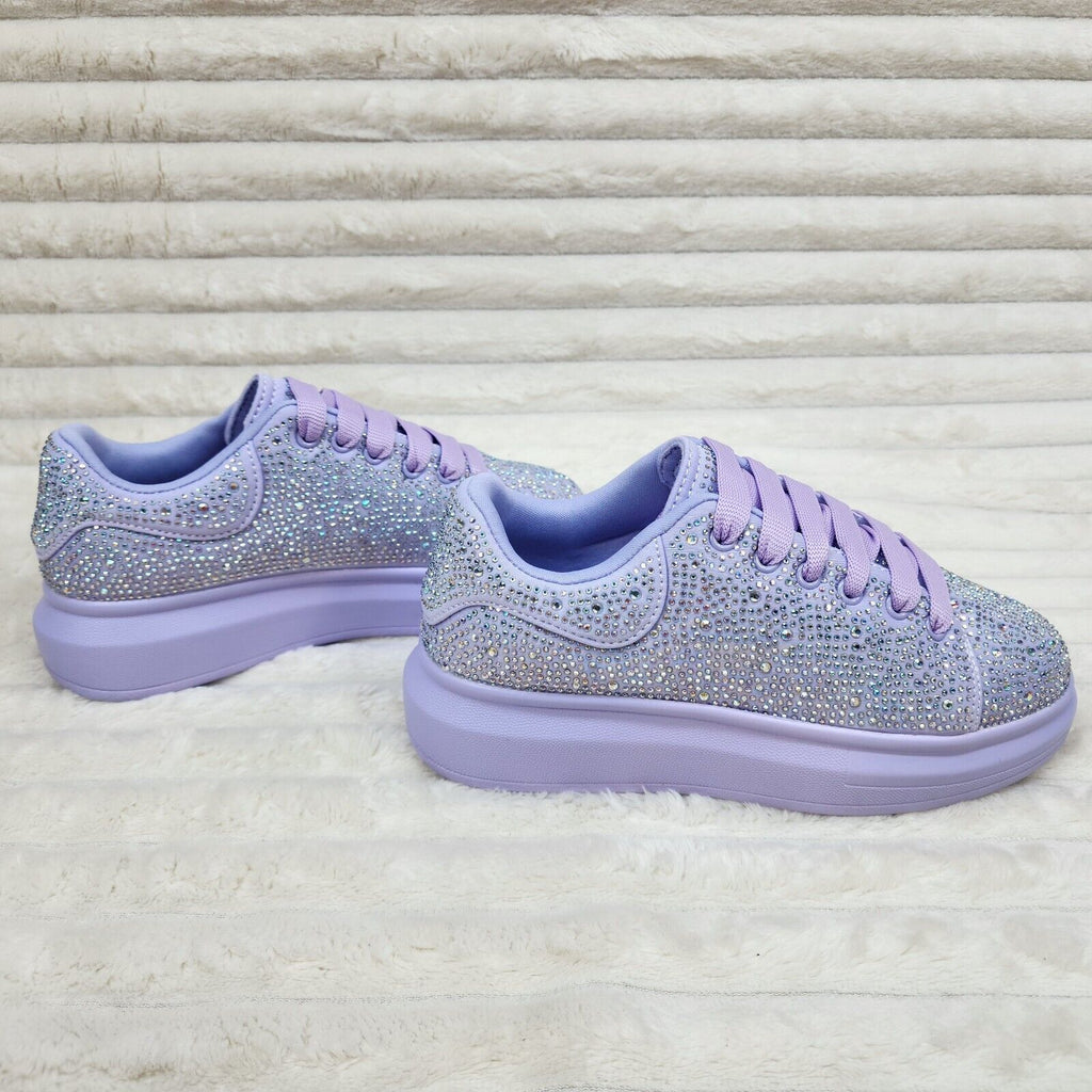 Cush Baby Lilac Purple Rhinestone Sneakers Tennis Shoes - Totally Wicked Footwear