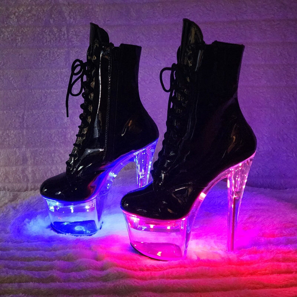 Flashdance 1020 LED Multi Light Up Platform Ankle Boots 7" High Heels NY - Totally Wicked Footwear