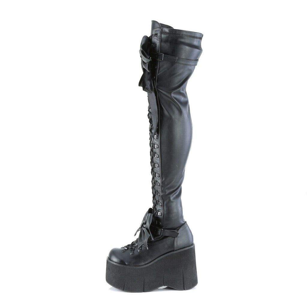 Kera 303 Black Matte Thigh Boots 4.5" Platform Goth Punk Rock Size 6-12 NY - Totally Wicked Footwear