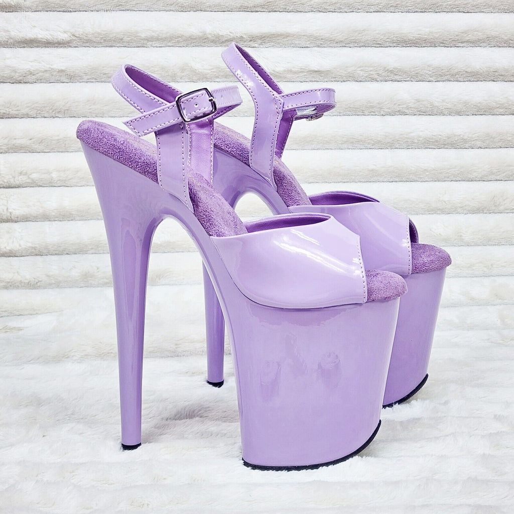 Flamingo 09 Lilac Purple Patent Platform  8" Heels Sizes 5-14 NY - Totally Wicked Footwear