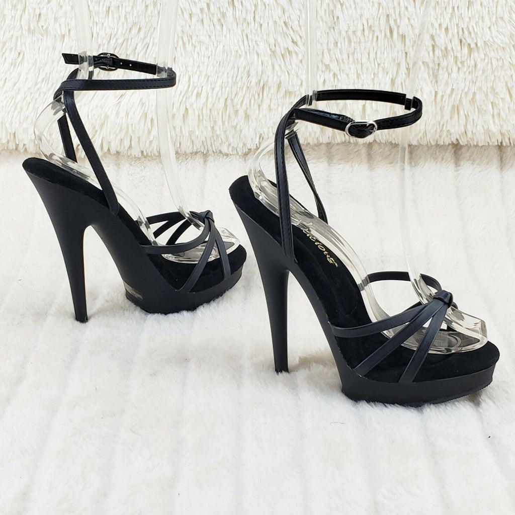 Sultry 638 Black Matte 6" High Heels Strappy Platform Sandal Shoes NY - Totally Wicked Footwear