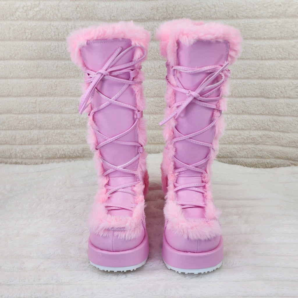 311 Cub Stomper Baby Pink Mammoth Platform Goth Punk Knee Boots NY Restock - Totally Wicked Footwear