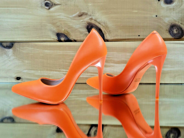 Bright orange clearance high heels