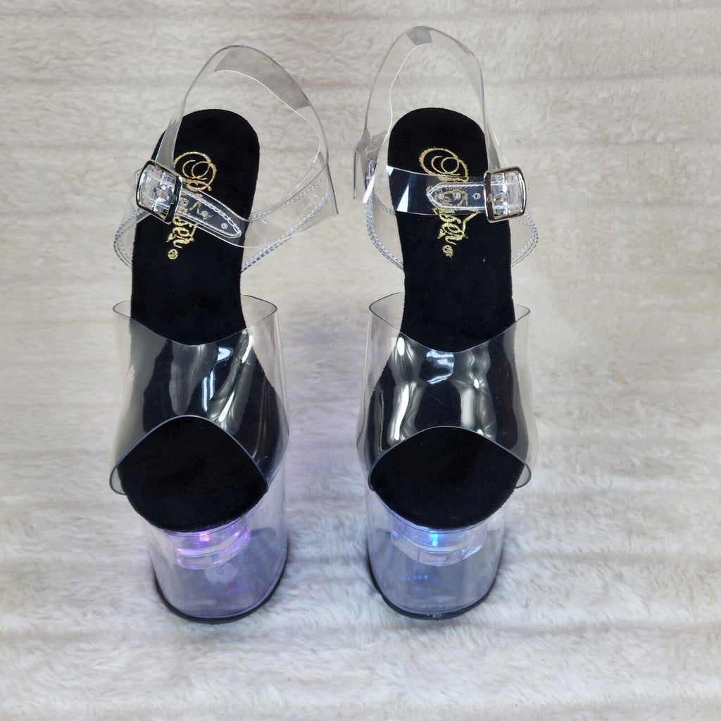 Flashdance LED Multi-Function Light Up Platform Sandals 7" High Heels NY Black - Totally Wicked Footwear