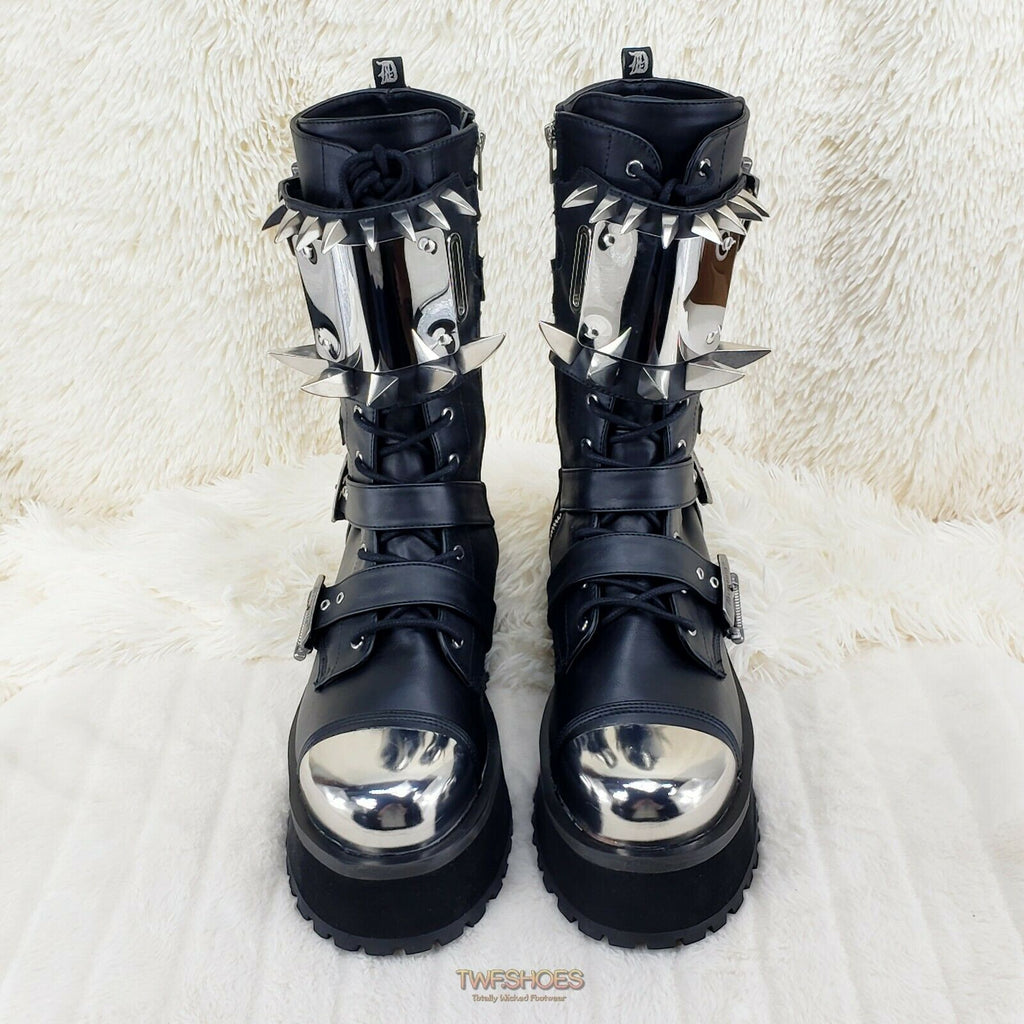 GraveDigger 250 Claw Spike Black Lace Up Boots Mid Calf Men Sizes IN HOUSE STOCK - Totally Wicked Footwear