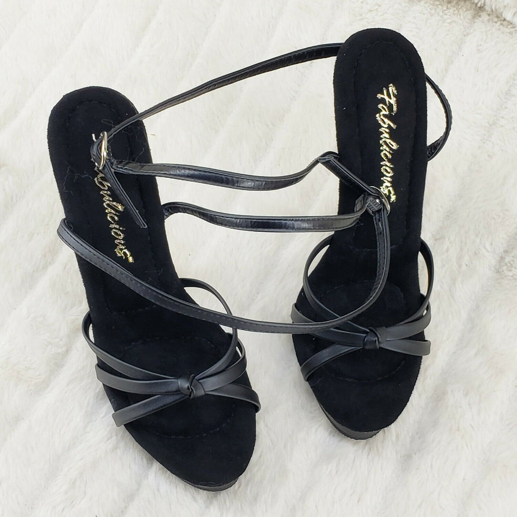 Sultry 638 Black Matte 6" High Heels Strappy Platform Sandal Shoes NY - Totally Wicked Footwear