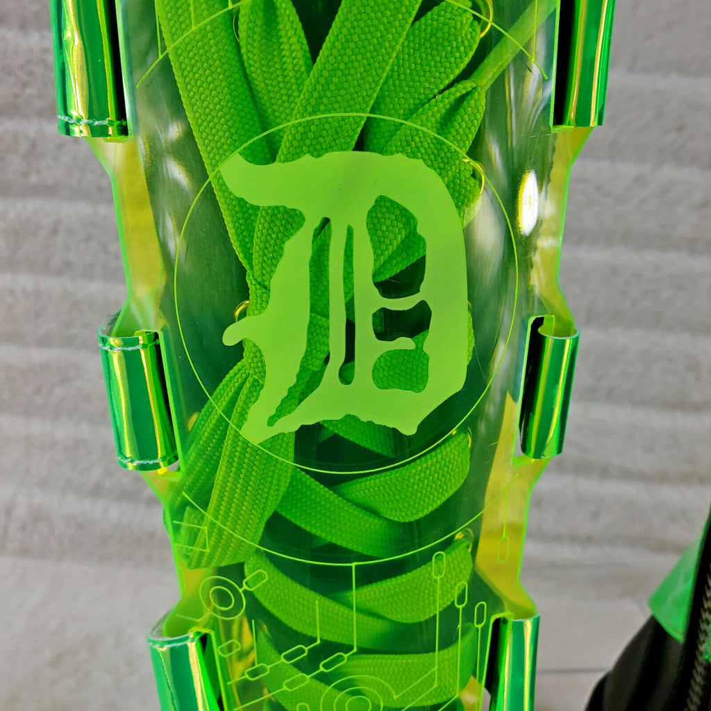 GraveDigger 255 Neon Green Shin Gaurd Mid Calf Boots Men Sizes NY IN HOUSE - Totally Wicked Footwear
