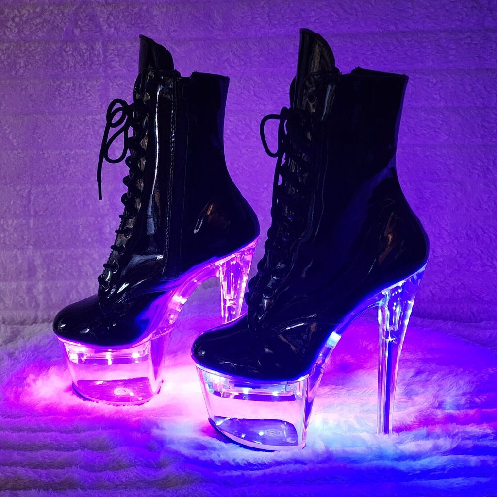 Flashdance 1020 LED Multi Light Up Platform Ankle Boots 7" High Heels NY - Totally Wicked Footwear