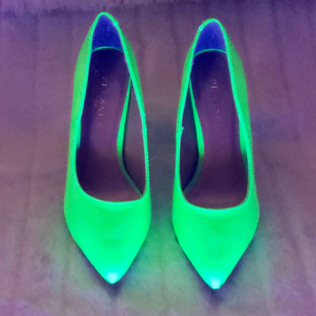 Amuse 20 Neon Green Patent 5" High Heel Shoes Pumps NY - Totally Wicked Footwear