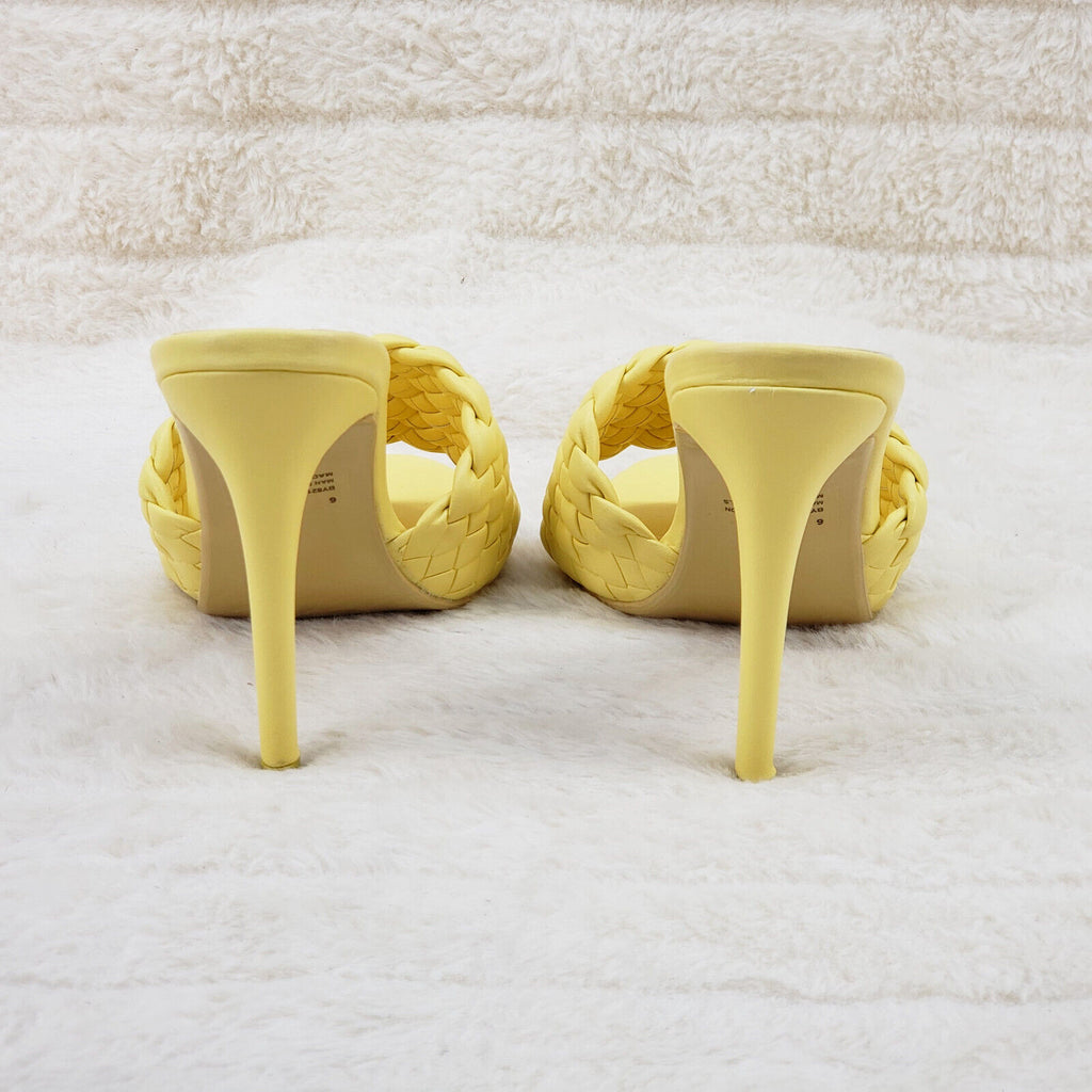 Anson Slip On Yellow Open Toe High Heel Clogs Mules Slides - Totally Wicked Footwear