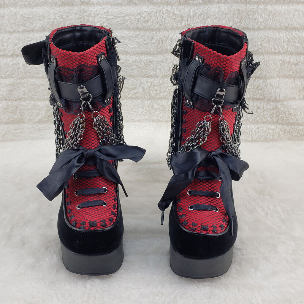 Charade 110 Goth Lolita Chain Chunky Platform Punk Ankle Boots IN HOUSE - Totally Wicked Footwear