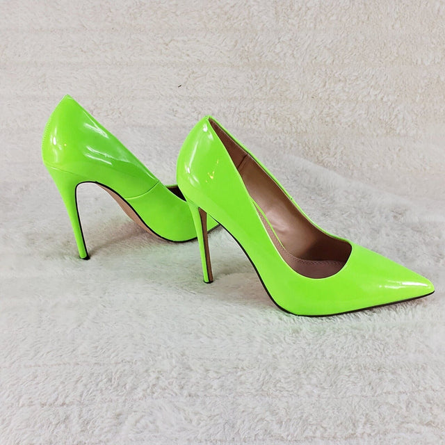 Fabulous Bright Lime Yellow Pointy Toe High Heel Pumps 7-11 - Totally Wicked Footwear