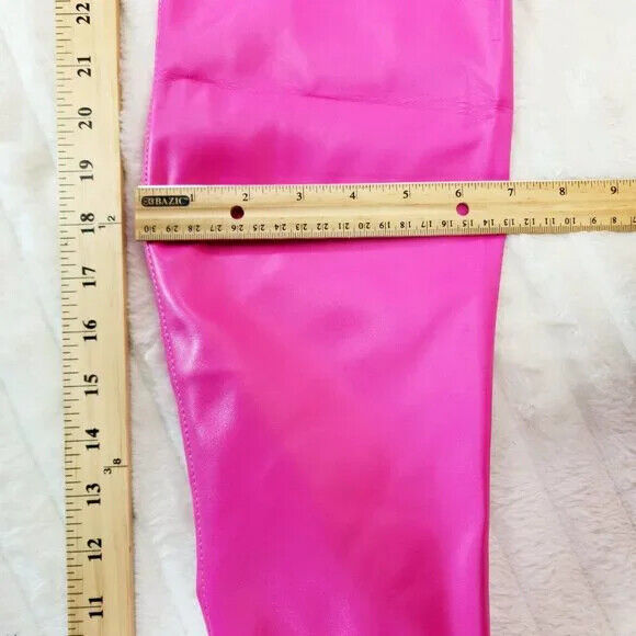 Delicious Hot Pink Fuchsia Pointy Toe Platform High Heel Stretch Thigh Boots - Totally Wicked Footwear