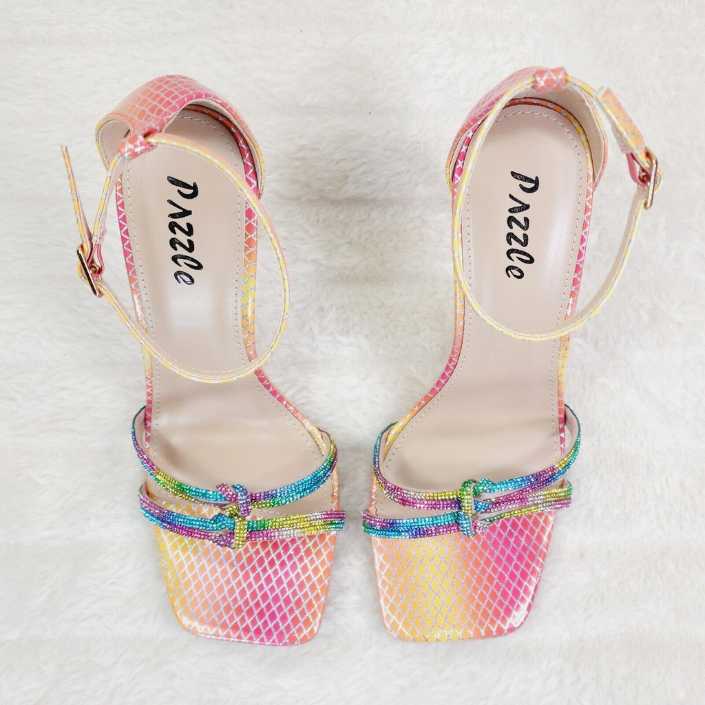 Symm Colorful Rhinestone Strap High Heel Stiletto Shoes - Totally Wicked Footwear