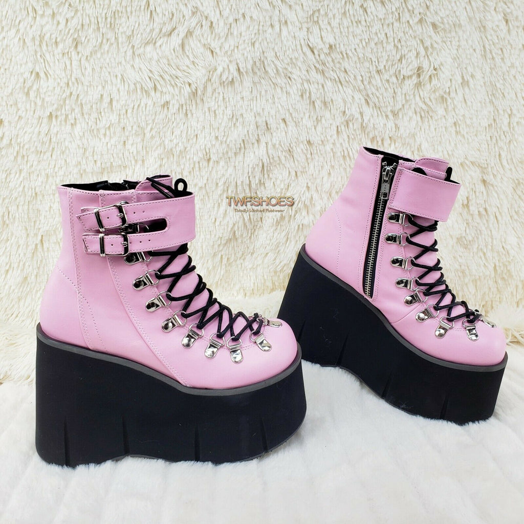 Kera 21 Pink Ankle Boot 4.5" Platform Cuff Straps Goth Punk Rock 6-11 NY - Totally Wicked Footwear