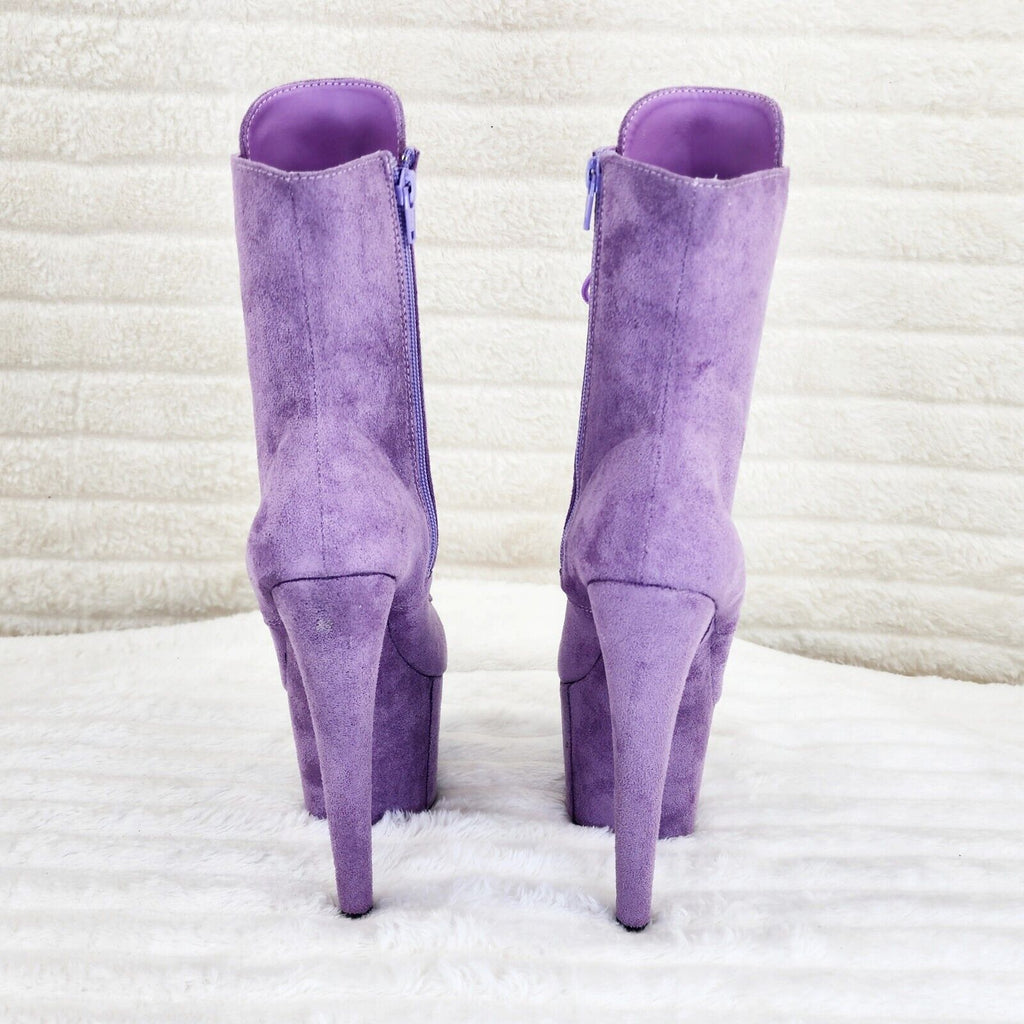 Adore 1020FS Lavender Lilac Purple Faux Suede  7" Heel Platform Ankle Boots NY - Totally Wicked Footwear