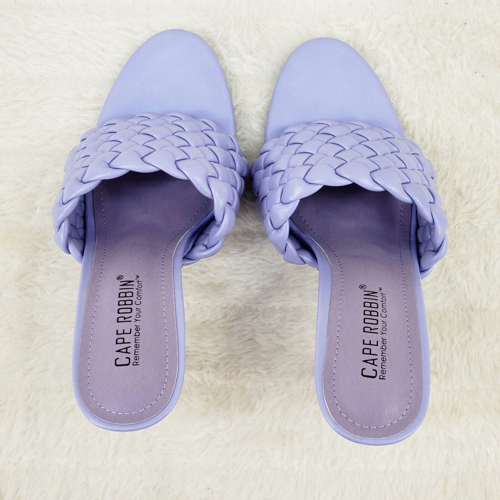 Anson Slip On Lilac Purple Open Toe High Heel Clogs Mules Slides - Totally Wicked Footwear