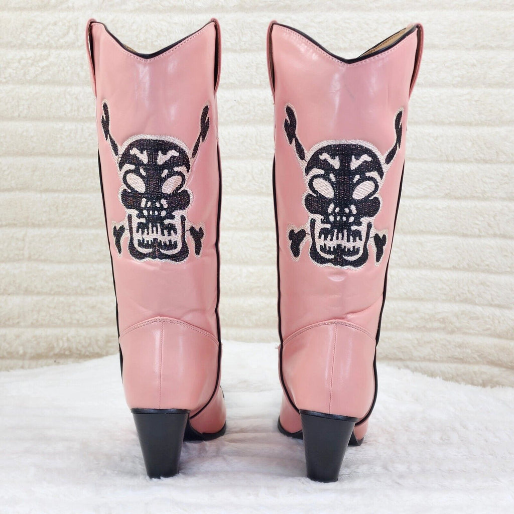 Ghost Rider Embroidered Skull & Bones Cowboy Western Cowgirl Boots New - Totally Wicked Footwear