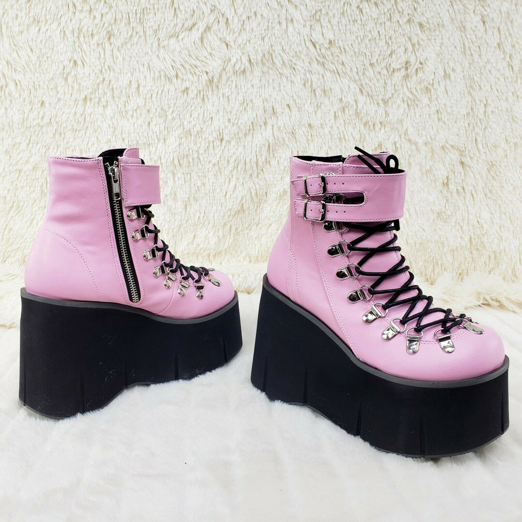 Kera 21 Pink Ankle Boot 4.5" Platform Cuff Straps Goth Punk Rock 6-11 NY - Totally Wicked Footwear