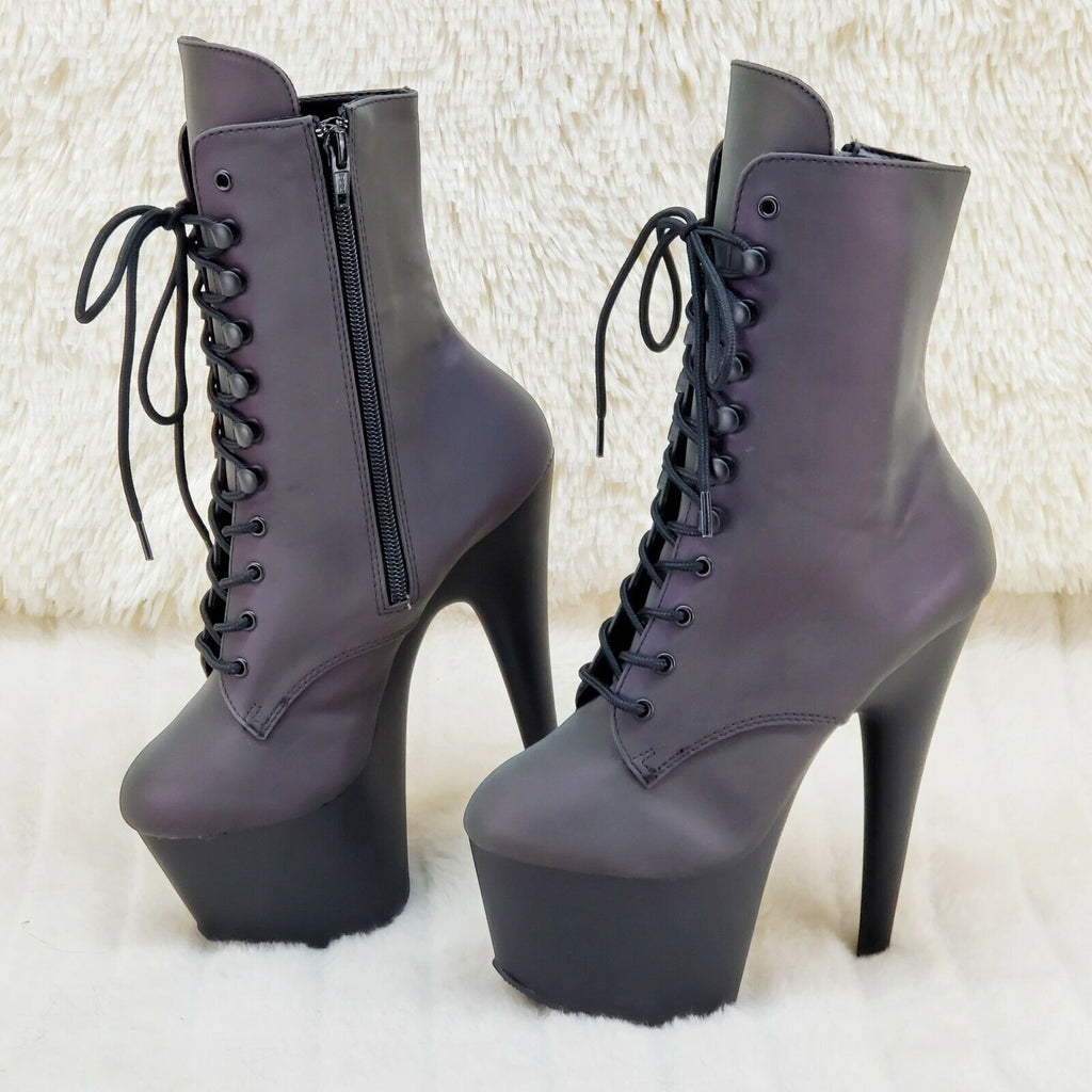 Adore 1020REFL Reflective Upper Platform 7" High Heel Ankle Boots NY 6 - 12 - Totally Wicked Footwear