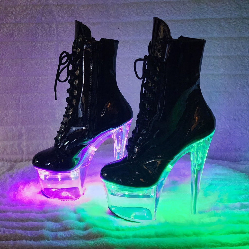 Flashdance 1020 LED Multi Light Up Platform Ankle Boots 7" High Heels NY - Totally Wicked Footwear