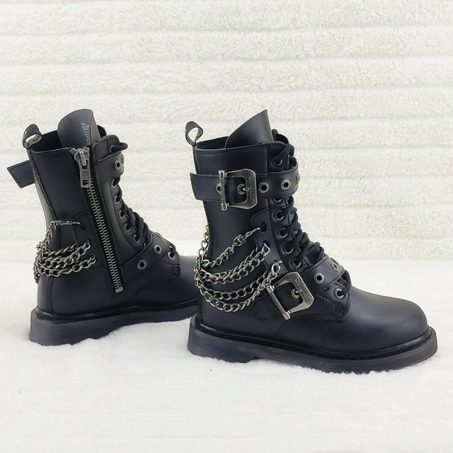 Bolt 250 Goth Combat Biker Ankle Boots Black Matte Men Sizes IN HOUSE NY - Totally Wicked Footwear