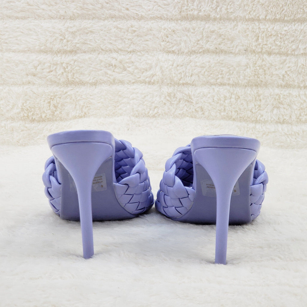 Anson Slip On Lilac Purple Open Toe High Heel Clogs Mules Slides - Totally Wicked Footwear