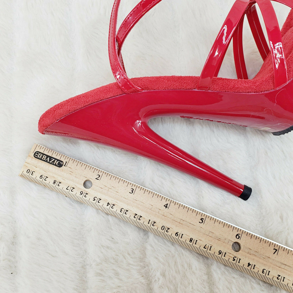 Sultry 638 Red Patent 6" High Heels Strappy Platform Sandal Shoes In House - Totally Wicked Footwear
