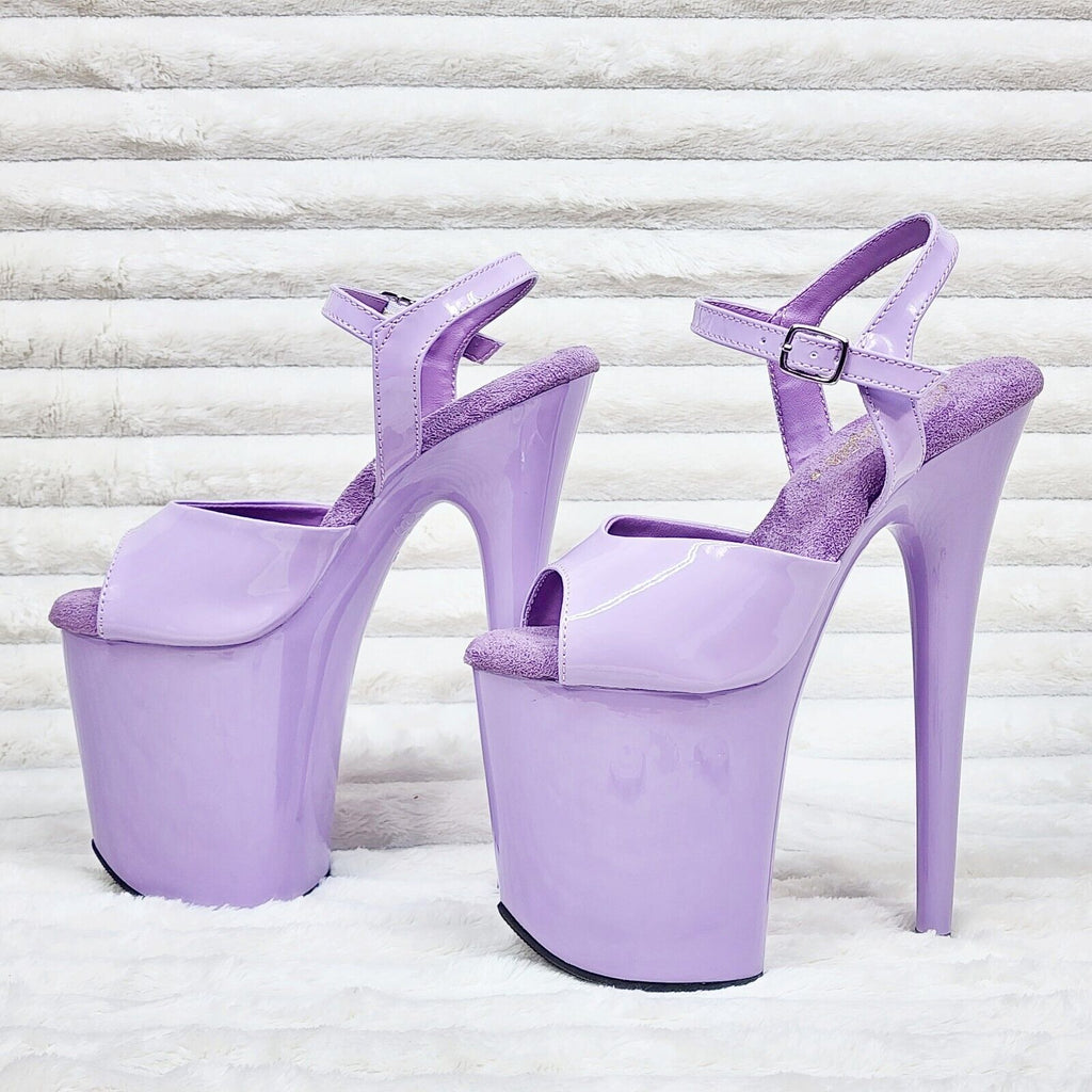 Flamingo 09 Lilac Purple Patent Platform  8" Heels Sizes 5-14 NY - Totally Wicked Footwear