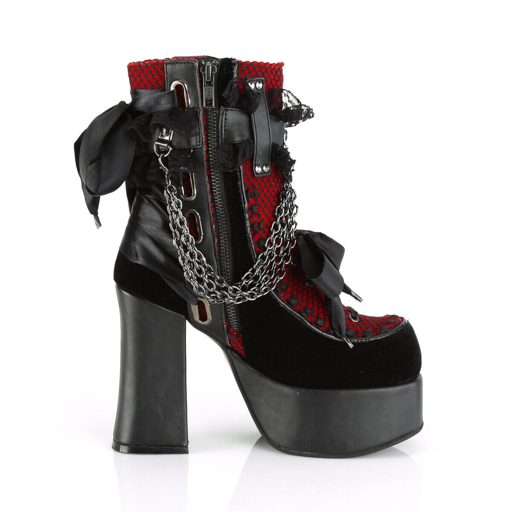 Charade 110 Goth Lolita Chain Chunky Platform Punk Ankle Boots IN HOUSE - Totally Wicked Footwear