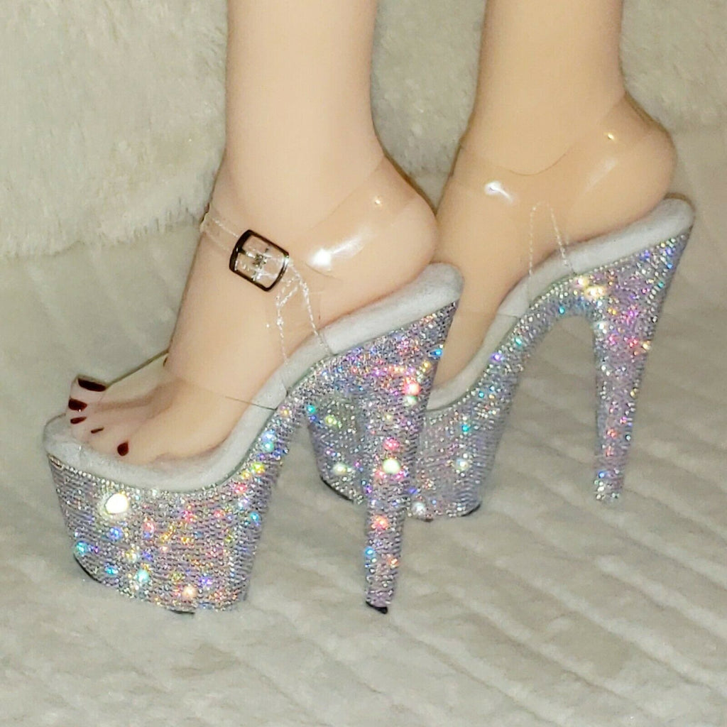 Bejeweled 708DM Rhinestone Platform 7" Stiletto High Heel Shoes In House Stock - Totally Wicked Footwear