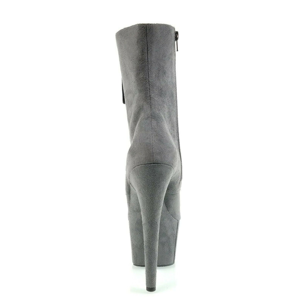 Adore 1020FS Gray Vegan Suede 7" High Heel Platform Ankle Boot Sizes 12 13 14 NY - Totally Wicked Footwear