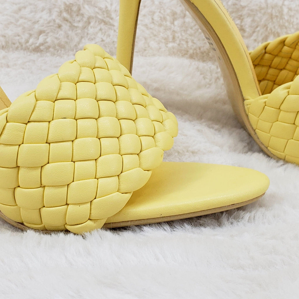 Anson Slip On Yellow Open Toe High Heel Clogs Mules Slides - Totally Wicked Footwear