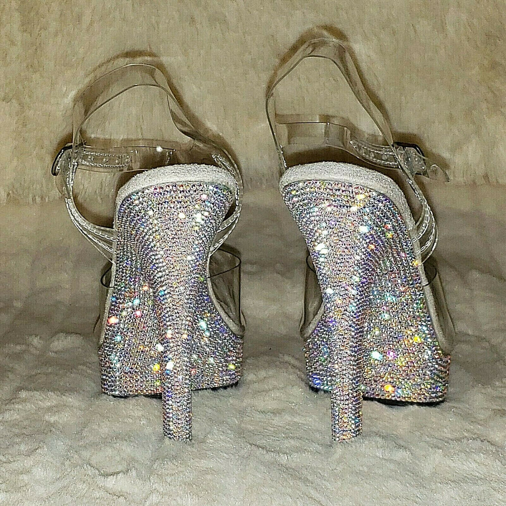 Majesty 508DM Rhinestone Platform 5" Stiletto High Heel Shoes IN HOUSE - Totally Wicked Footwear