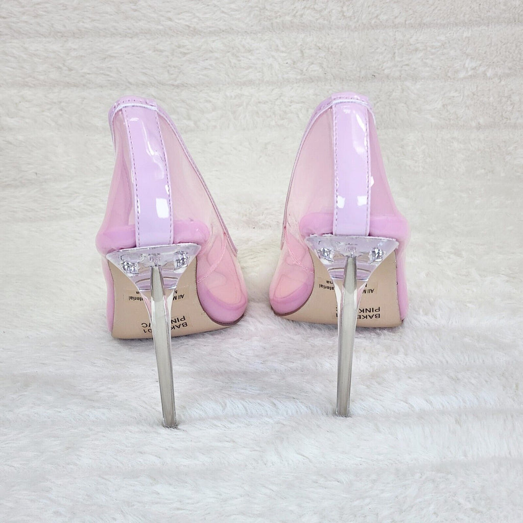 PVC Jelly Translucent High Heel Pointy Toe Stiletto Pumps Shoes Pink Baker - Totally Wicked Footwear