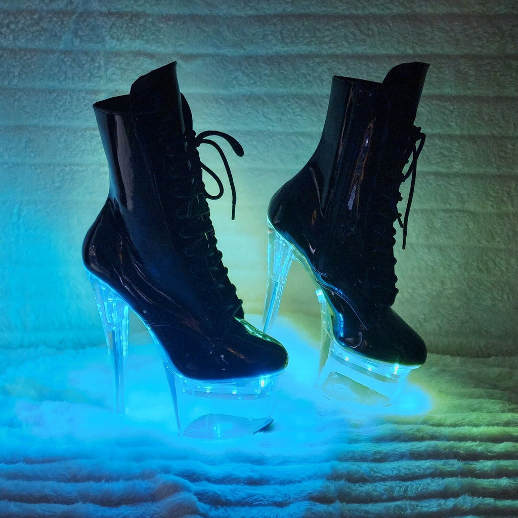 Flashdance 1020 LED Multi Light Up Platform Ankle Boots 7" High Heels NY - Totally Wicked Footwear