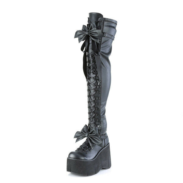 Kera 303 Black Matte Thigh Boots 4.5" Platform Goth Punk Rock Size 6-12 NY - Totally Wicked Footwear
