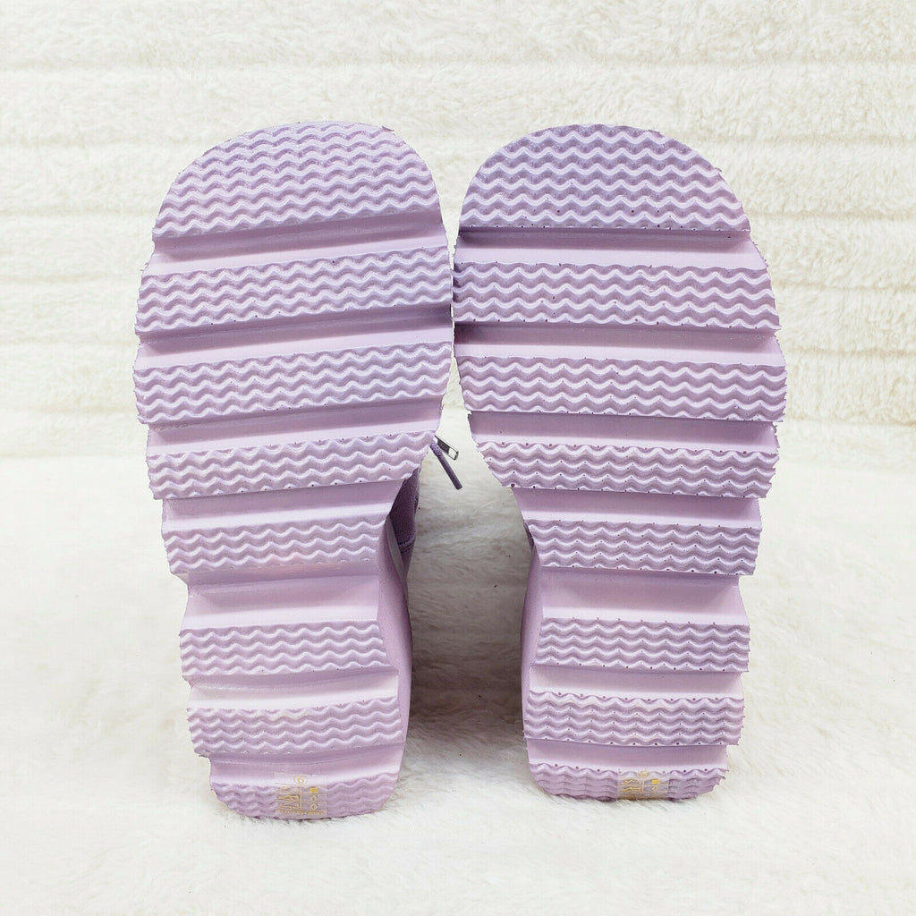 Shaker 52 Lilac Faux Suede Platform 4.5" Wedge Heel Ankle Boots Size 6-12 NY - Totally Wicked Footwear