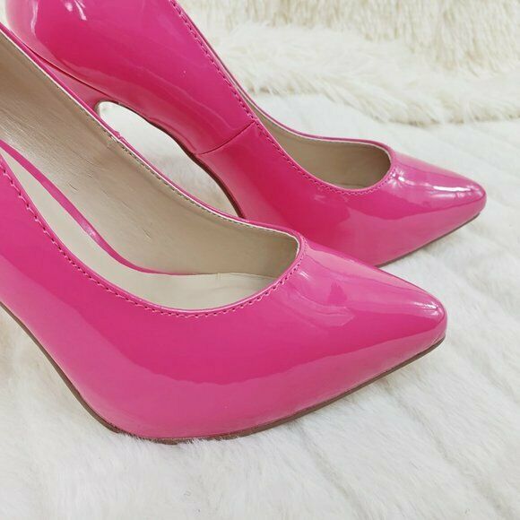 Amuse 20 Hot Pink Patent 5" High Heel Shoes Pumps Sizes 8 9 10 NY - Totally Wicked Footwear